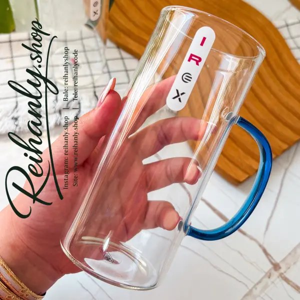 لیوان استوانه دسته رنگی