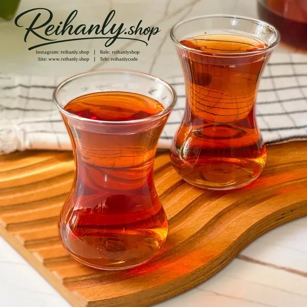 ست شش عددی استکان کمرباریک طرح پاشاباغچه